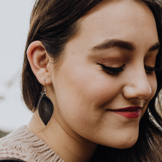 Leather Drop earring